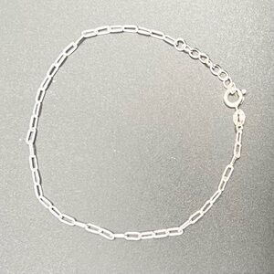 Dainty Silver Tone Paperclip Bracelet